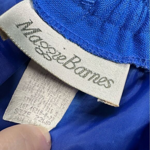 Vintage 80s Maggie Barnes Plus Size Blouse & Skirt Set Blue Floral - Size 22 - Picture 4 of 9